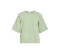 Strickpullover VILA "VILIGA 2/4 O-NECK KNIT TOP - NOOS", Damen, Gr. L, smoke grün detail:melange, Strick, Obermaterial: 97% Polyester, 3% Elasthan, meliert, relaxed fit normal, Rundhals, Pullover Stri