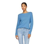 Rundhalspullover VILA "VIDALO O-NECK L/S KNIT TOP- NOOS" Gr. S (36), blau (blissful blau), Damen, Feinstrick, Obermaterial: 100% Baumwolle, unifarben, Pullover (31624816-S) blissful blau