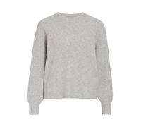 Vila Strickpullover mit Rundhalsausschnitt Modell 'KACHEL' in Hellgrau, Größe XL