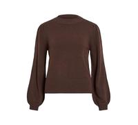 Rundhalspullover VILA "VIRIL TURTLE-NK BALLOON L/S TOP - NOOS", Damen, Gr. L, coffee bean, Feinstrick, Obermaterial: 50% Viskose, 28% Polyester, 22% Nylon, unifarben, regular fit normal, hoch geschlos