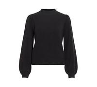 Rundhalspullover VILA "VIRIL TURTLE-NK BALLOON L/S TOP - NOOS", Damen, Gr. XXL (44), schwarz, Feinstrick, Obermaterial: 50% Viskose, 27% Nylon, 23% Polyester, unifarben, regular fit normal, hoch gesch