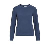 Vila Strickpullover mit gerippten Abschlüssen Modell 'dalo' in Rauchblau, Größe XL