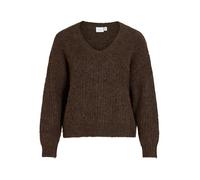 VILA - VILAMPE V-NECK L/S KNIT TOP-NOOS Coffee Bean - Gr. - L