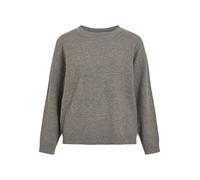 Strickpullover VILA "VILIGA L/S O-NECK KNIT TOP - NOOS", Damen, Gr. XS, falcon detail:melange, Strick, Obermaterial: 97% Polyester, 3% Elasthan, meliert, relaxed fit normal, Rundhals, Rippbündchen, Pu