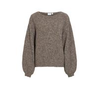 Strickpullover VILA "VIMARLEY L/S KNIT PULLOVER- NOOS", Damen, Gr. M, falcon detail:melange, Strick, Obermaterial: 70% Polyester, 21% Polyamid, 8% Wolle, 1% Elasthan, meliert, regular fit normal, Rund
