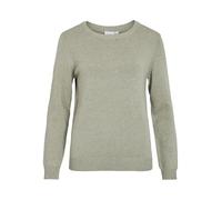 Rundhalspullover VILA "VIRIL O-NECK L/S KNIT TOP - NOOS" Gr. XS (34), grün (oil green detail:melange) Damen Pullover (19161008-XS) oil green detail:melange