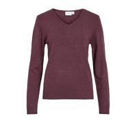 Vila Longsleeve Viril – Regular Fit, V-Ausschnitt, Viskose-Mix – Pflaume, Größe L