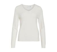 Vila Damen Viril L/S V-Hals strik top noos Pullover, White Alyssum, XL EU