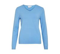 Vila Regular Fit Longsleeve aus Viskose in Strick-Optik Modell 'Viril' in Blau, Größe S