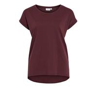 Rundhalsshirt VILA "VIDREAMERS NEW PURE T-SHIRT/SU-NOOS", Damen, Gr. L, braun (port royale), Jersey, Obermaterial: 50% Baumwolle, 50% Polyester, unifarben, regular fit normal, Rundhals, Shirts Rundhal