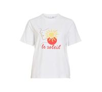 VILA T-Shirt mit Stitching Modell 'NORA' in Weiss, Größe S