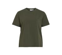 Kurzarmshirt VILA "VINORA S/S T-SHIRT - NOOS", Damen, Gr. L, grün (forest night), Jersey, Obermaterial: 96% Baumwolle, 4% Elasthan, unifarben, regular fit normal, Rundhals, Shirts, Baumwollmischung, r