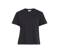 Kurzarmshirt VILA "VINORA S/S T-SHIRT - NOOS", Damen, Gr. S, schwarz (schwarz beauty), Jersey, Obermaterial: 96% Baumwolle, 4% Elasthan, unifarben, regular fit normal, Rundhals, Shirts, Baumwollmischu