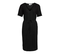 Vila KLeid VIPLISA V-NECK S/S DRESS/SU/VOL (as3, alpha, s, regular, regular, black)