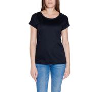 Vila Kleidung Schwarzes Baumwoll-T-Shirt EU 38