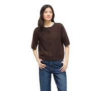 Vila Strickjacke VILIGA – Kurzarm Rundhals meliert (97% Polyester, 3% Elasthan) – Gr. S, Coffee Bean