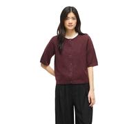 Strickjacke VILA "VILIGA 2/4 O-NECK KNIT CARDIGAN - NOOS", Damen, Gr. S, port royale detail:melange, Obermaterial: 97% Polyester, 3% Elasthan, meliert, regular fit normal, Rundhals, Strickjacken Stric