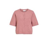 Strickjacke VILA "VILIGA 2/4 O-NECK KNIT CARDIGAN - NOOS", Damen, Gr. M, nostalgia rose detail:melange, Obermaterial: 97% Polyester, 3% Elasthan, meliert, regular fit normal, Rundhals, Strickjacken St
