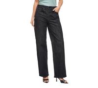 Straight-Jeans VILA "VILISA RW STRAIGHT JEANS ROS - NOOS", Damen, Gr. 38, Länge 30, schwarz (schwarz denim detail:wash 04), Denim/Jeans, Obermaterial: 79% Baumwolle, 20% Polyester, 1% Elasthan, unifar