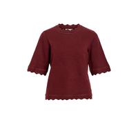 Kurzarmpullover VILA "VINIKOLINA O-NECK 2/4 KNIT TOP - NOOS", Damen, Gr. S, port royale detail:melange, Strick, Obermaterial: 97% Polyester, 3% Elasthan, meliert, normal normal, Rundhals, Pullover, Ma
