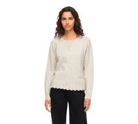 Strickjacke VILA "VINIKOLINA L/S O-NECK KNIT CARDIGAN-NOOS", Damen, Gr. M, super light natural melan, Strick, Obermaterial: 97% Polyester, 3% Elasthan, unifarben, normal, Rundhals, Strickjacken Strick