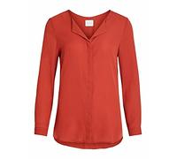 Vila NOS Damen VILUCY L/S SHIRT - NOOS Bluse, per pack Rot (Ketchup Ketchup), X-Small (Herstellergröße: XS)