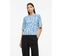 Strickpullover VILA "VIMAYAS O-NECK 2/4 KNIT NOOS", Damen, Gr. XS, super light natural melan pattern:leo all aboard, Strick, Obermaterial: 50% Polyester, 30% Viskose, 20% Nylon, gemustert, regular fit