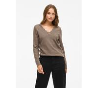 VINIKOLINA V-NECK L/S KNIT TOP - NOOS Grau L