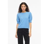 Strickpullover VILA "VIRIL 2/4 SLEEVE O-NECK KNIT TOP - NOOS", Damen, Gr. XS, all aboard detail:schwarz melange, Strick, Obermaterial: 50% Viskose, 28% Polyester, 22% Nylon, meliert, regular fit norma