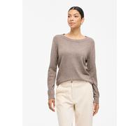 Vila Pullover VIRIL O-NECK L/S KNIT TOP - NOOS Feinstrick Rundhals meliert Grau XL