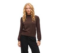 Rundhalspullover VILA "VIRIL TURTLE-NK BALLOON L/S TOP - NOOS", Damen, Gr. S, coffee bean, Feinstrick, Obermaterial: 50% Viskose, 28% Polyester, 22% Nylon, unifarben, regular fit normal, hoch geschlos