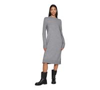 Strickkleid VILA "VIRIL CREW NECK L/S MIDI DRESS - NOOS" Gr. XS (34), N-Gr, grau (medium grey melange) Damen Kleider (93343657-XS) medium grey melange