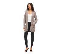 Strickjacke VILA "VIRIL OPEN L/S KNIT CARDIGAN - NOOS", Damen, Gr. XL, falcon detail:melange, Strick, Obermaterial: 50% Viskose, 27% Nylon, 23% Polyester, meliert, regular fit hüftbedeckend, V-Ausschn