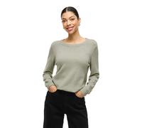 Vila Damen Strickpullover Viril O‑Neck Noos – Rundhalsausschnitt, Langarm, Oil Green Melange – XL