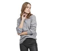 Vila Strickpullover VIRIL O-NECK L/S KNIT TOP NOOS Rundhalsausschnitt mittelgrau melange XS