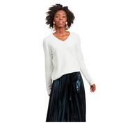 Vila Pullover Ril mit V-Ausschnitt – S White Alyssum