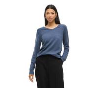 Vila Pullover Ril – V‑Ausschnitt – Vintage Indigo/Dark Melange – Größe S