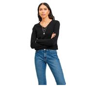 Vila Damenpullover VIRIL L/S V‑Neck Knit Top – V‑Ausschnitt, Feinstrick – Schwarz Gr. 38 (M)