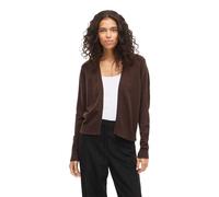 Cardigan VILA "VIRIL SHORT L/S KNIT CARDIGAN-NOOS", Damen, Gr. XS, braun (coffee bean), Feinstrick, Obermaterial: 50% Viskose, 28% Polyester, 22% Nylon, unifarben, regular fit normal, V-Ausschnitt, Ri