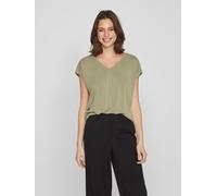 Vila T-Shirt mit tiefem V-Ausschnitt Modell 'Vimodala' in Khaki, Größe L