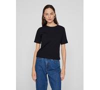 Kurzarmshirt VILA "VISOLA S/S T-SHIRT - NOOS", Damen, Gr. S (36), schwarz (schwarz beauty), Obermaterial: 57% Baumwolle, 38% Polyester, 5% Elasthan, unifarben, modisch, Rundhals, Kurzarm, Shirts (4522