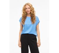 Vila "VIELLETTE S/S SATIN TOP - NOOS" Satin Optik (71982654-36) blau surf