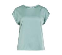 Kurzarmshirt VILA "VIELLETTE S/S SATIN TOP - NOOS", Damen, Gr. 34, all aboard, Satin, Obermaterial: 100% Polyester, unifarben, regular fit normal, Rundhals, mit Umschlag, Shirts (68100465-34) all aboa