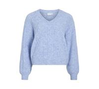 VILA Strickpullover mit V-Ausschnitt, Kentucky Blue, Medium