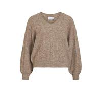 VILA Strickpullover mit V-Ausschnitt, Natural Melange, Small