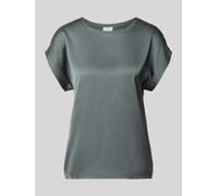 VILA T-Shirt aus Satin mit Rundhalsausschnitt Modell 'ELLETTE' in Petrol, Größe 34
