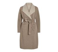 Kurzmantel VILA "VIJUICE COAT - NOOS", Damen, Gr. S, beige (natural melange), Web, Obermaterial: 80% Polyester, 10% Polyacryl, 10% Viskose, unifarben, modisch, regular fit knielang, V-Ausschnitt, Lang