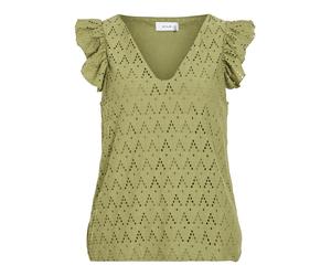 VILA - VIAMALINA V-NECK C/S TOP/PB sage - Gr. - XS