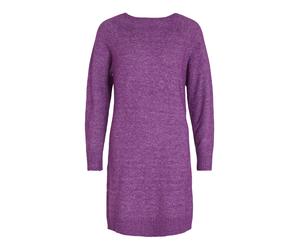 VILA - VIELLA REV-NECK L/S KNIT DRESS/SU sparkling grape - Gr. - S