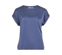 Kurzarmshirt VILA "VIELLETTE S/S SATIN TOP - NOOS" Gr. 44, blau (bijou blue) Damen Shirts (68365906-44) bijou blue